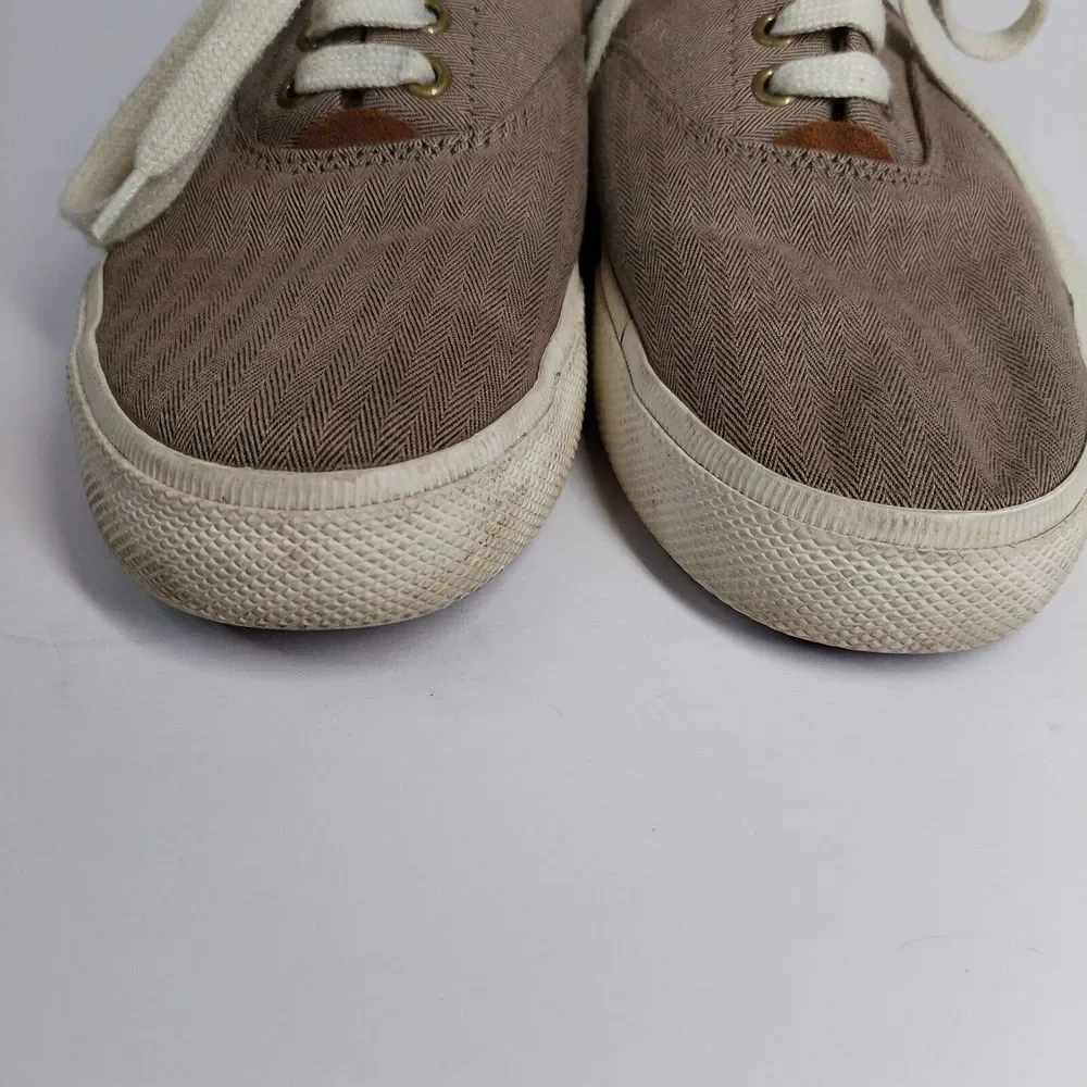 POLO‎ Ralph Lauren Men's 9D Brown Herringbone Vaughn Sneaker Shoes